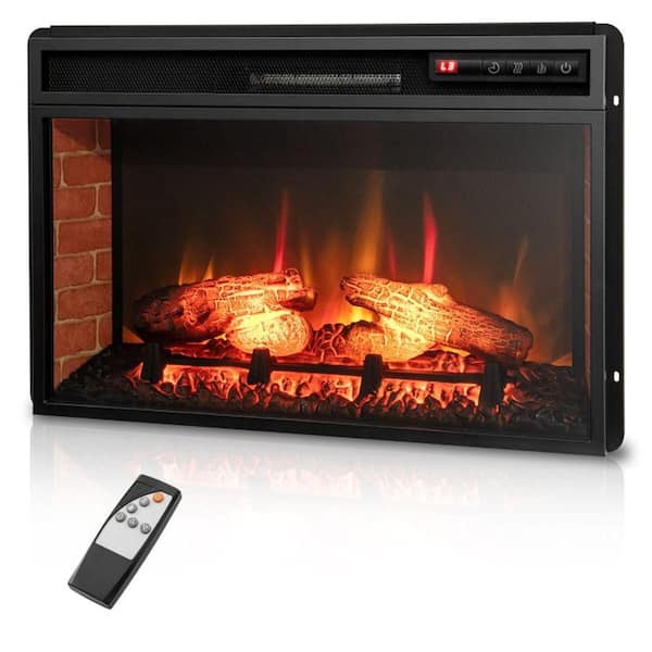 27 in. Recessed or Freestanding Electric Fireplace Insert Heater with 3D Flame Effect