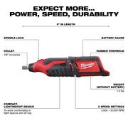 M12 12V Lithium-Ion Cordless Rotary Tool W/M12 2.0 Ah Compact Battery Pack