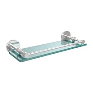 16 in. L x 3 in. H x 5 in. W Clear Glass Bathroom Shelf with Gallery Rail in Polished Chrome
