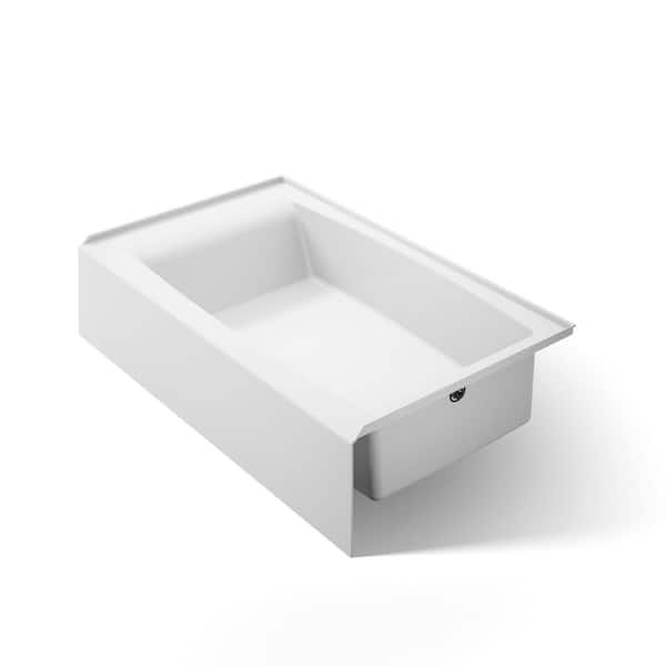 Entity 60 in. x 36 in. Soaking Bathtub with Right Drain in White