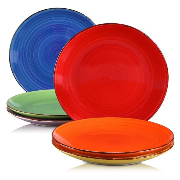 MALACASA Bonita Assorted Colors Stoneware Dinner Plates ( Set of 6 )