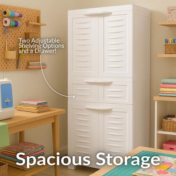 mope cabinet slim モペシリーズ スリムキャビネット 蛇腹式 Sunnydaze Plastic Storage 23.25