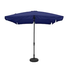 10 ft. x 8 ft. Rectangle Navy Blue Market Patio Umbrella with Base