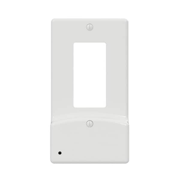 LUMICOVER Classic Decor 1 Gang Decor Plastic Wall Plate with nightlight and USB Outlets - White