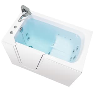 Flow 48 in. x 28 in. Acrylic Left Drain Walk-In Whirlpool Bathtub in White with Left Inward Door and Fast Fill Faucet