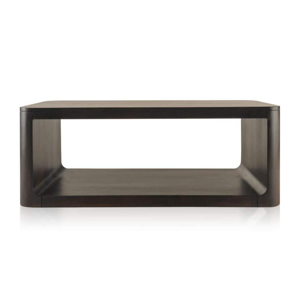48.00 in. Brown Rectangular Solid Wood Coffee Table with No