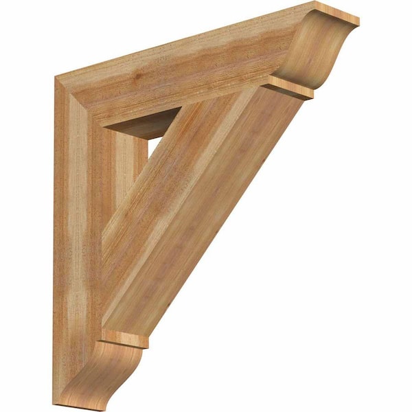 Ekena Millwork 6 in. x 30 in. x 30 in. Western Red Cedar Traditional Rough Sawn Bracket