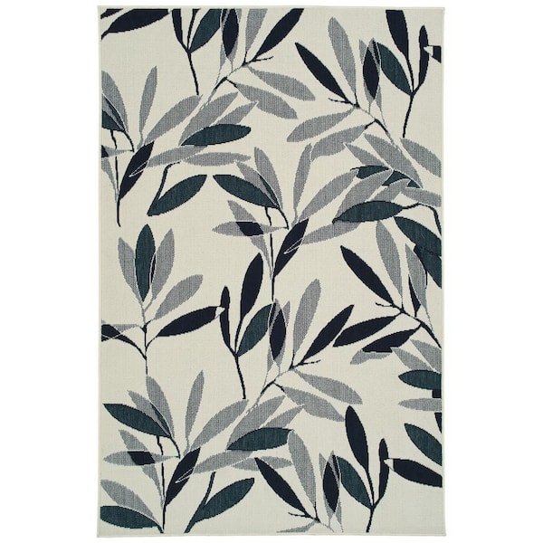 Kaleen Pianta Collection Ivory 2'2" x 7'10" Residential Indoor-Outdoor Runner