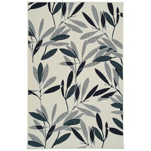 Pianta Collection Ivory 3'11" x 5'7" Rectangle Residential Indoor-Outdoor Area Rug