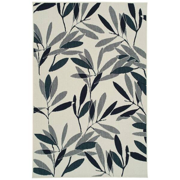 Kaleen Pianta Collection Ivory 5'3" x 7'6" Rectangle Residential Indoor-Outdoor Area Rug