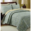 Cozy Line Home Fashions Country Stream Blues Paisley 3-Piece Blue Green ...