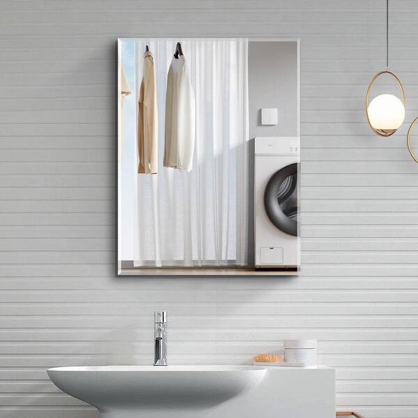 MEDUNJESS ASY 20 in. W x 26 in. H Rectangular Frameless Recessed or Surface Mount Medicine Cabinet with Mirror