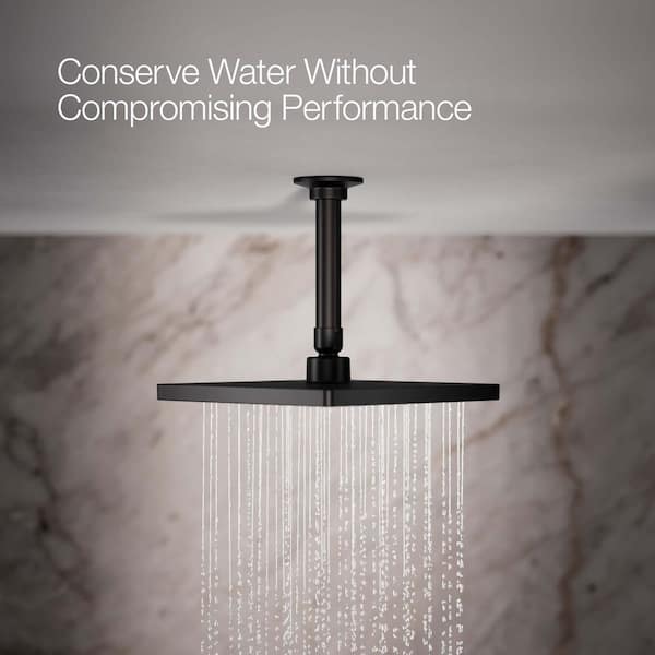 Honesty 1-Spray 8 in. Rainhead Ceiling Mount Fixed Shower Head in Matte Black Honesty 1-Spray 8 in. Rainhead Ceiling Mount Fixed Shower Head in Matte Black