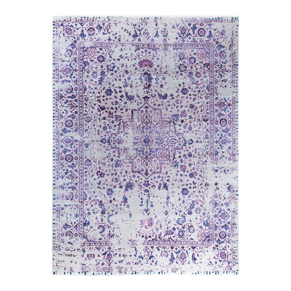 Ikat 9 ft. x 12 ft. Gray Abstract Wool Indoor Area Rug