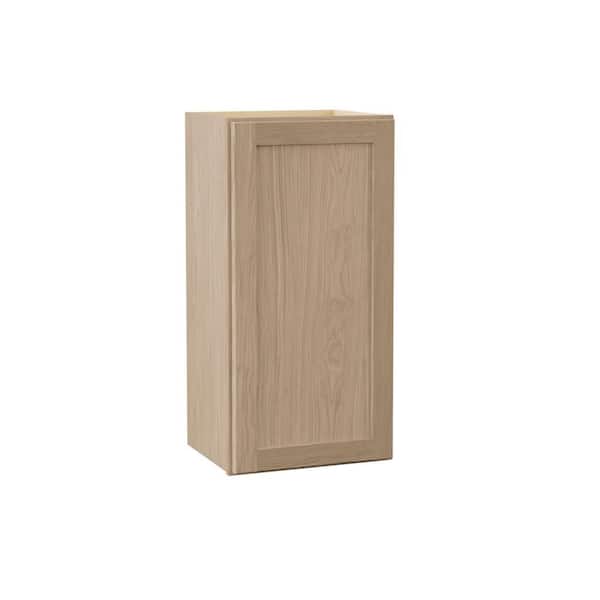 Hampton Bay Sinclair 15 in. W x 12 in. D x 30 in. H Assembled Wall Cabinet in Shaker Light Oak