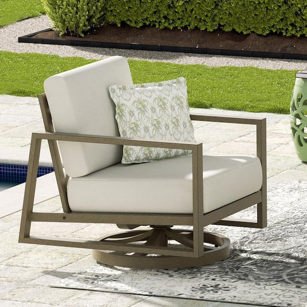 Hamarto Aluminum Outdoor Swivel Lounge Chair with Cushion (1-Pack)