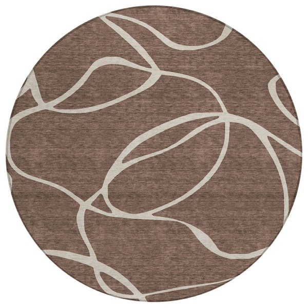 Addison Rugs Chantille Machine Washable Indoor/Outdoor Abstract ACN999 Brown 8 ft. x 8 ft. Area Rug