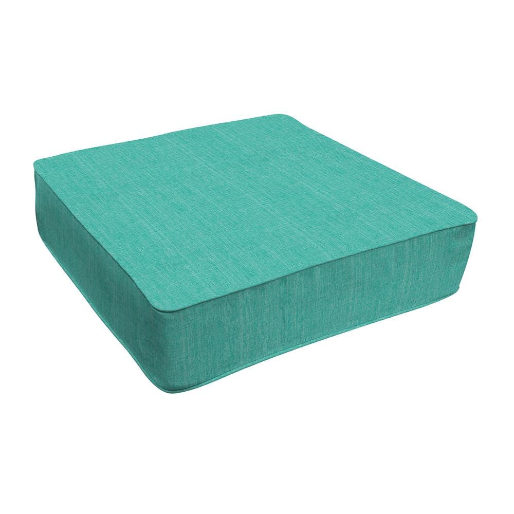 Outdoor Deep Seating Lounge Seat Cushion Textured Solid Surf Aqua