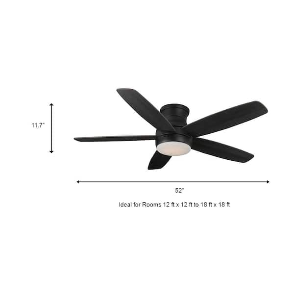 Ashby Park 52 in. White Color Changing Integrated LED Matte Black Indoor Ceiling Fan with Light Kit and Remote Control