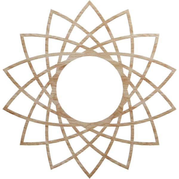 Ekena Millwork 30 in. x 30 in. x 1/4 in. Eleanor Wood Fretwork Pierced Ceiling Medallion, Red Oak