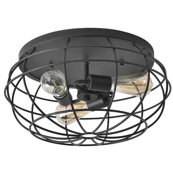 Uixe 17 in. 3 - Light Brushed Bronze Finish Flush Mount