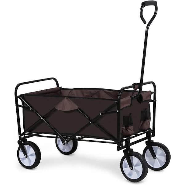 Miscool 5 cu.ft. Oxford Fabric Steel Frame Wagon Heavy-Duty Folding Portable Hand Cart Camping Garden Cart with Universal Wheels
