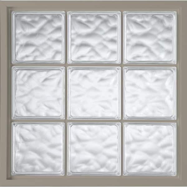 47 in. x 47 in. Acrylic Block Fixed Vinyl Window in Driftwood