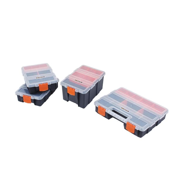 Tactix 320630 12 Drawer Cabinet, Storage & Hardware Parts Organizer,  Black/Orange 