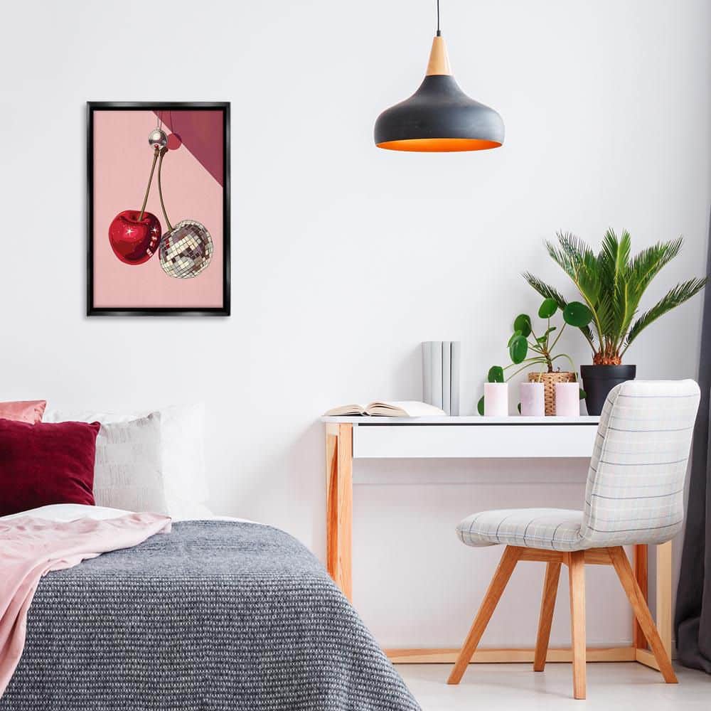 Dazzling Disco Cherries by LSR Design Studio Black Floater Frame Food Graphic Art Print 25 in. x 17 in. price history on PriceWatchPro