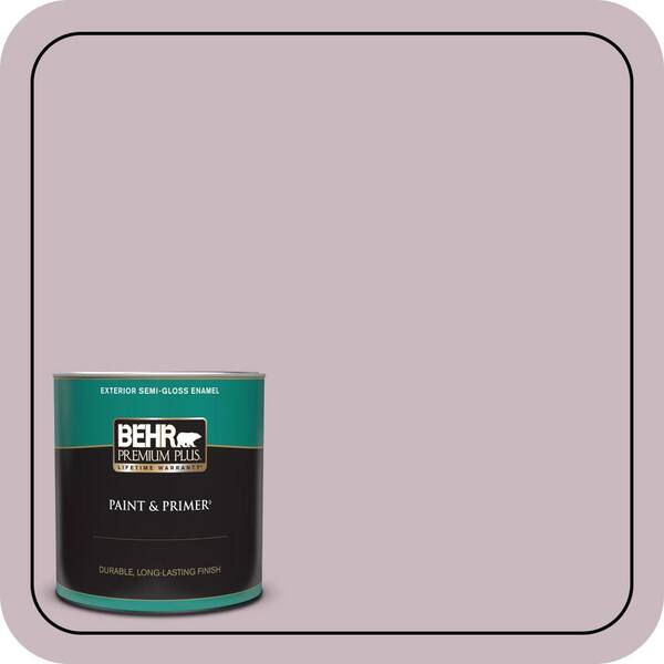 BEHR PREMIUM PLUS 1 qt. #690E-3 Iris Pink Semi-Gloss Enamel Exterior Paint & Primer