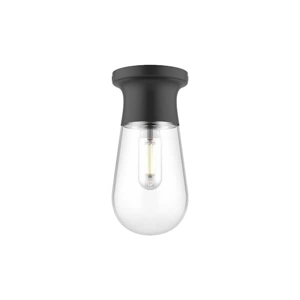 ALORA MOOD Marcel 5 in. 1 Light 60-Watt Matte Black Semi-Flush Mount