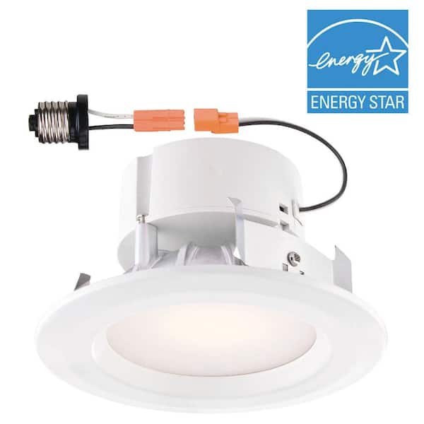 Commercial Electric 4 in. White Integrated LED Recessed Trim
