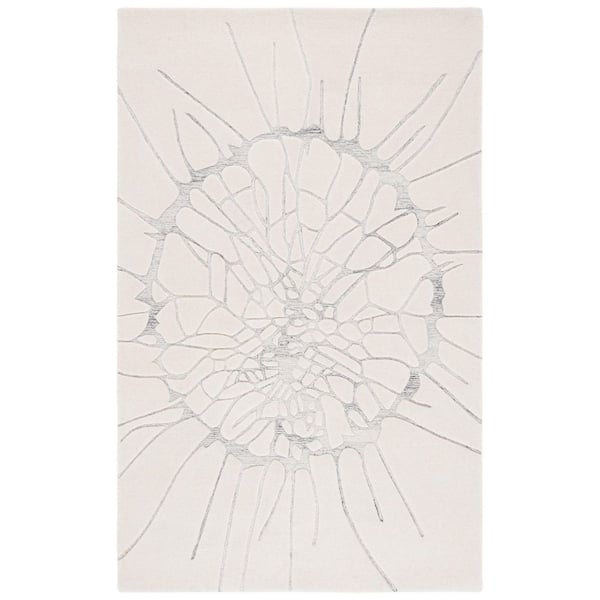 Mykonos 8 ft. x 10 ft. Ivory/Silver Abstract Dendritic Area Rug