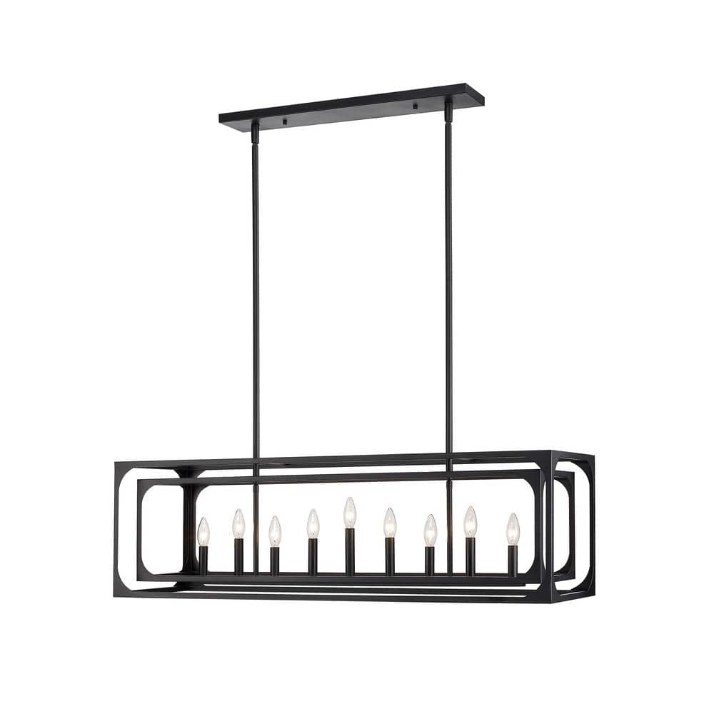 Easton 9-Light Matte Black Island Chandelier