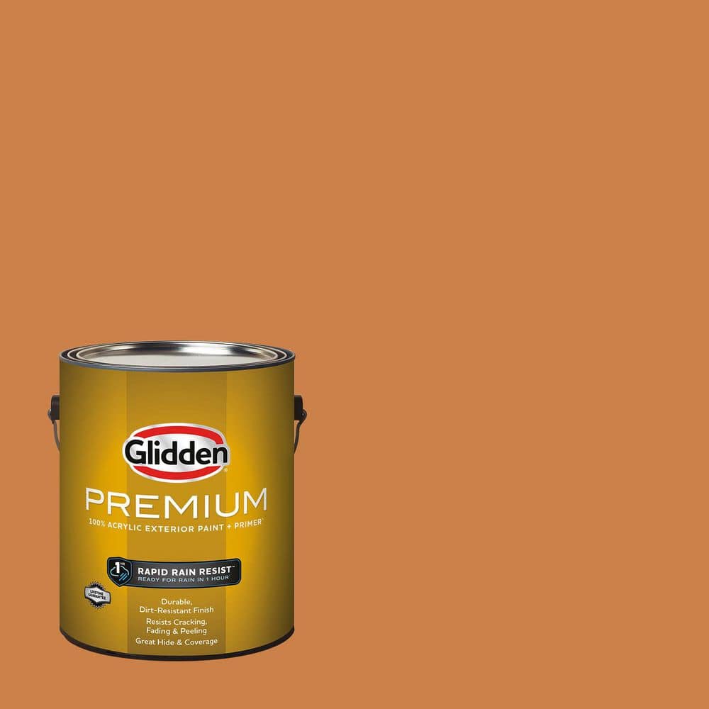 Glidden Premium 1 gal. PPG1201-6 Gingerbread Semi-Gloss Exterior Latex ...