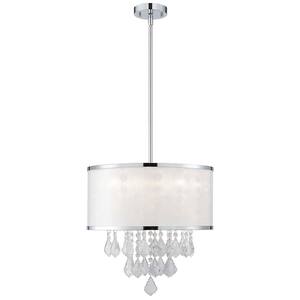 Reese 4-Light Chrome Chandelier with Sparkle Shade and Crystal