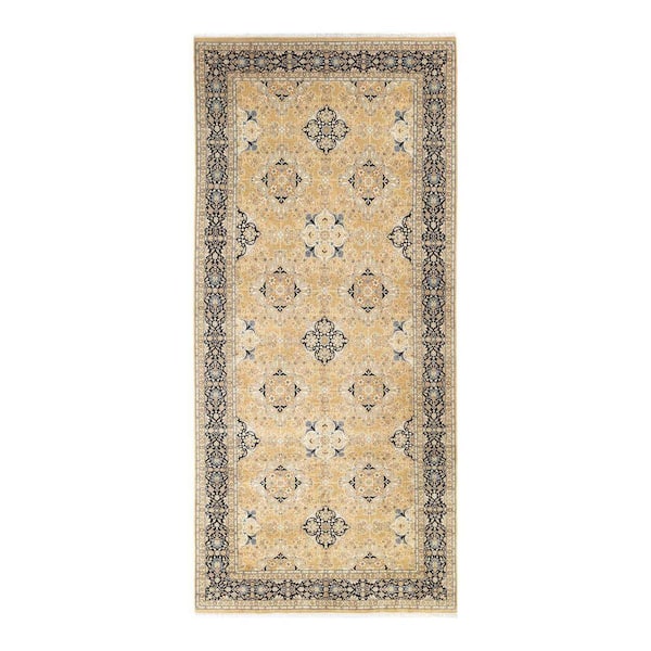Mogul Yellow 6 x 13 Oriental Wool Indoor Runner Rug