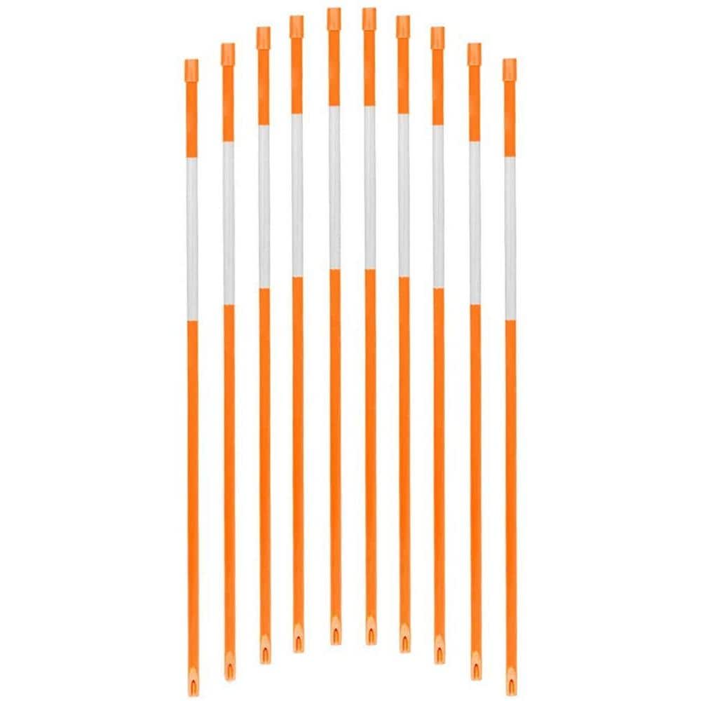 48 in. Reflective Hollow Driveway Markers Orange 20-Pack 5/16 in. Dia Snow 