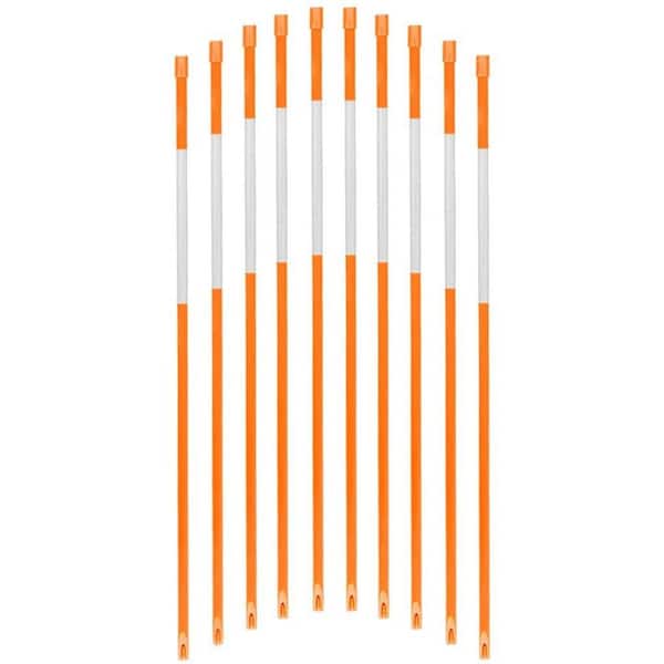FiberMarker 48 in. Reflective Hollow Driveway Markers Orange 20-Pack 5/16 in. Dia Snow Markers Snow Stakes