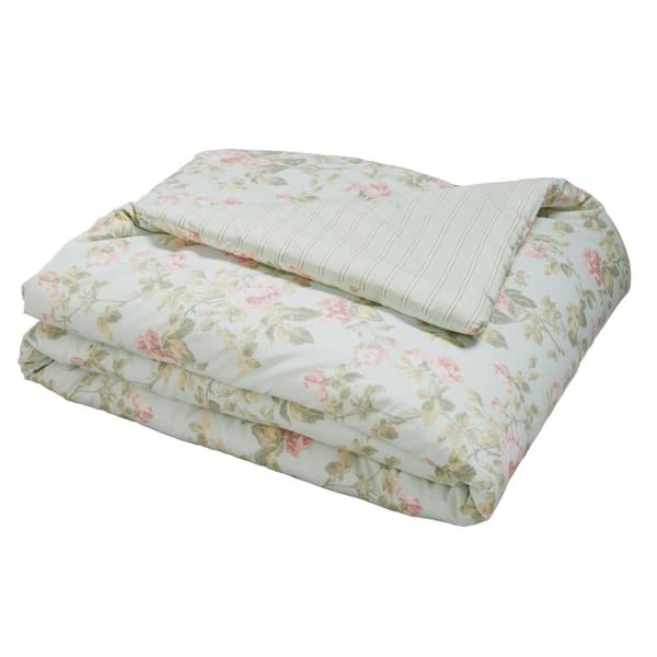 Laura Ashley Elise 7-Piece Navy Blue Floral Cotton King Comforter Set  221646 - The Home Depot