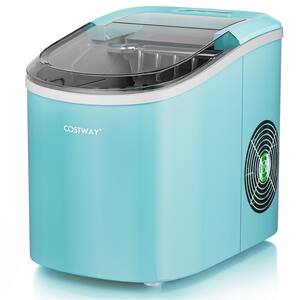 9.5 in. 27 lb. Portable Ice Maker Machine Countertop Automatic in Green