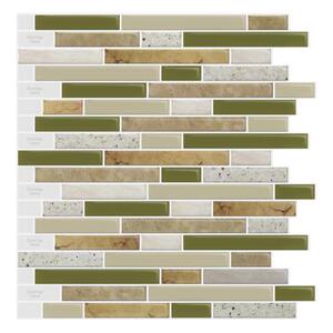 Staggered Tan 12 in. x 12 in. Vinyl Peel and Stick Tile Decorative Self-Adhesive Wall Tile Backsplash (10 sq. ft./Case)