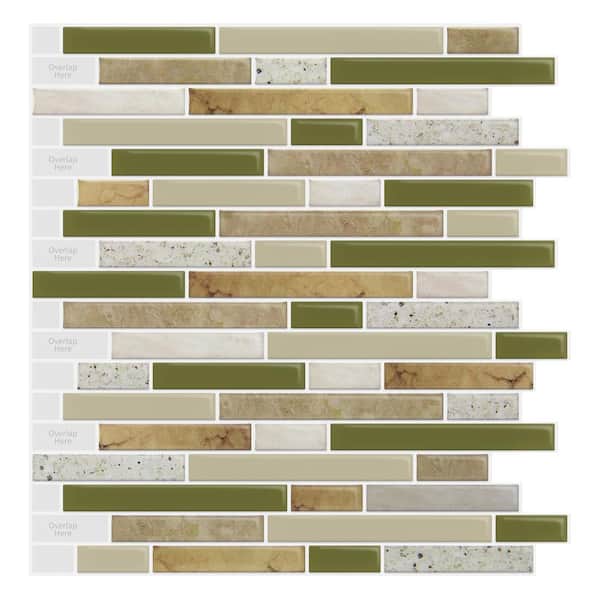 Art3d Staggered Tan 12 in. x 12 in. Vinyl Peel and Stick Tile Decorative Self-Adhesive Wall Tile Backsplash (10 sq. ft./Case)