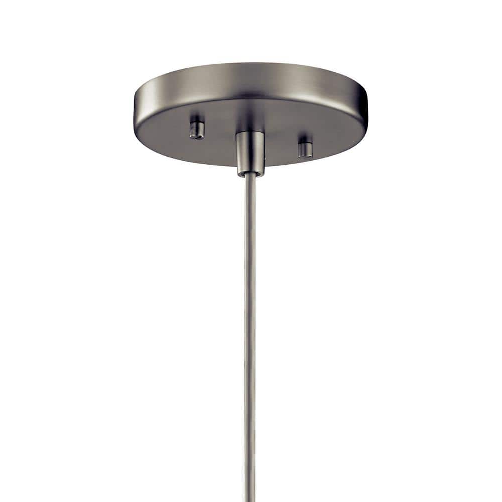 Avery 8.75" Brushed Nickel Mini Pendant with Clear Seeded Glass