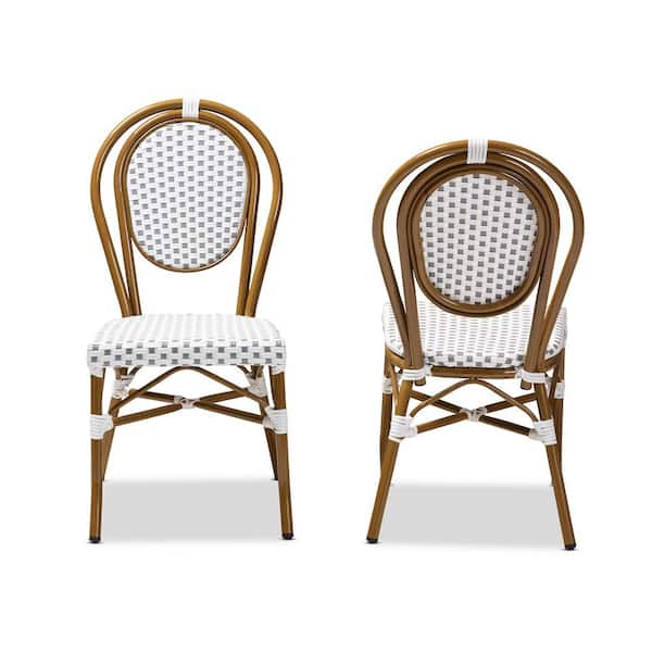 Baxton Studio Gauthier Gray and White Dining Chair (Set of 2)