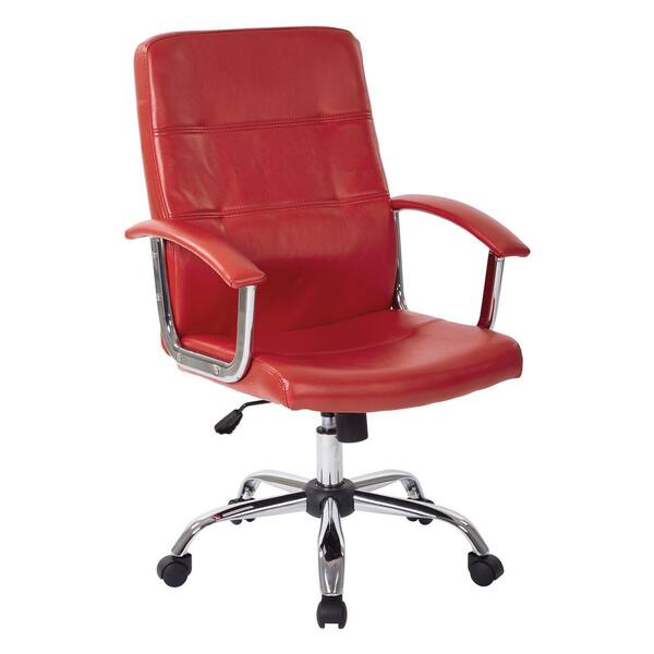 OSP Home Furnishings Malta Red Office Chair