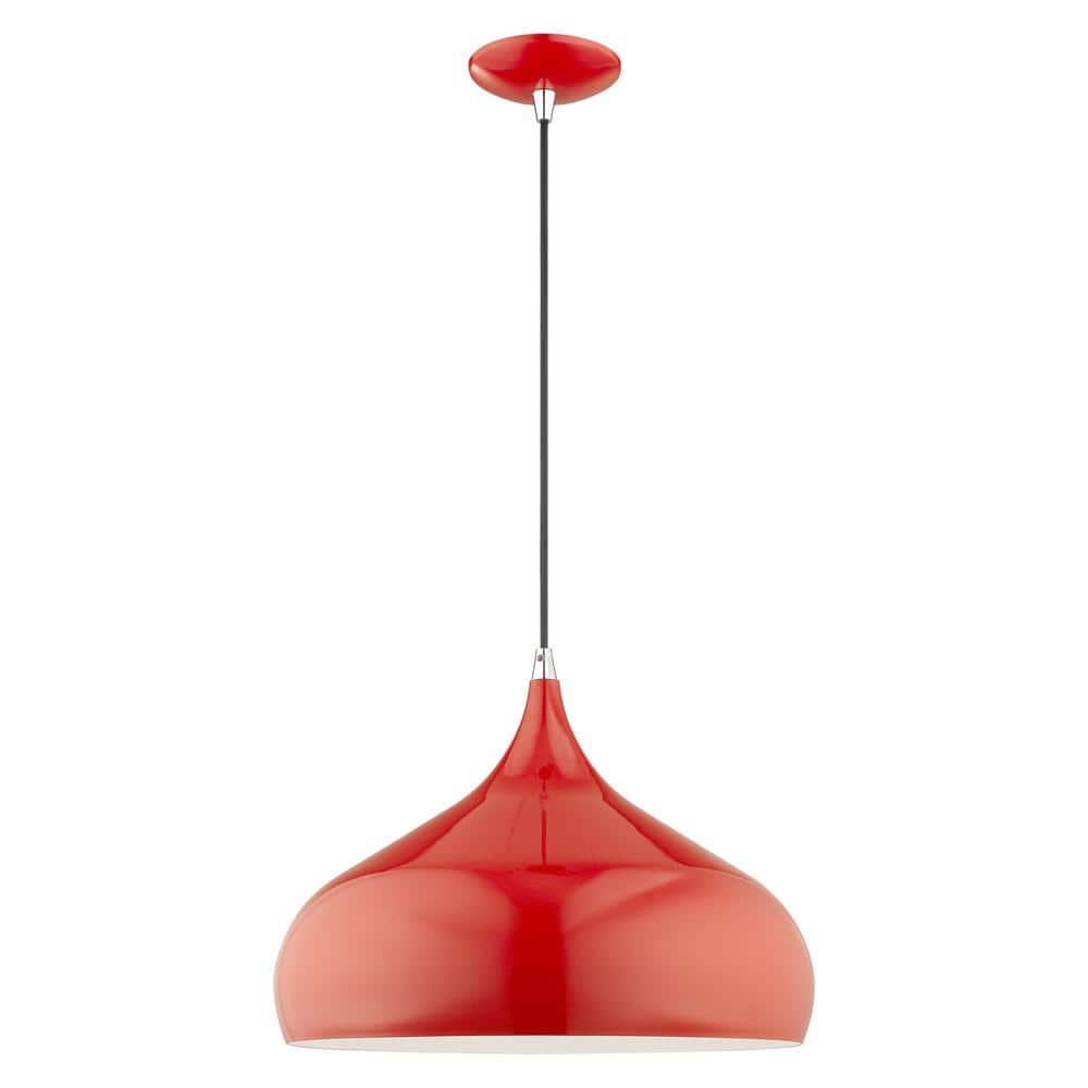 Hansberry 1-Light Shiny Red Teardrop Pendant price history on PriceWatchPro