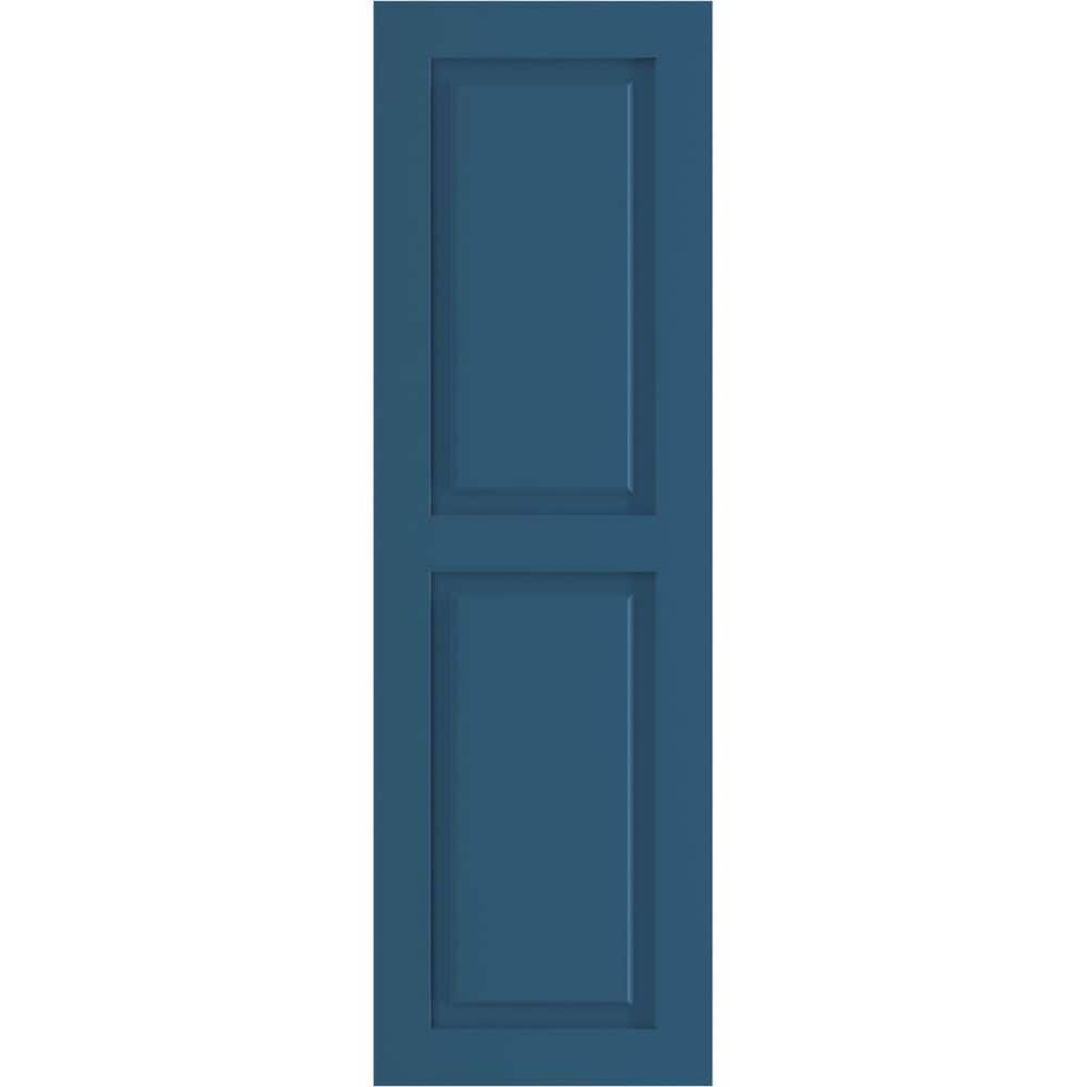 UPC 195293277786 product image for 12 in. x 80 in. PVC True Fit Two Equal Raised Panel Shutters Pair in Sojourn Blu | upcitemdb.com