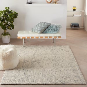Vail Ivory/Grey/Teal 5 ft. x 7 ft. Contemporary Area Rug