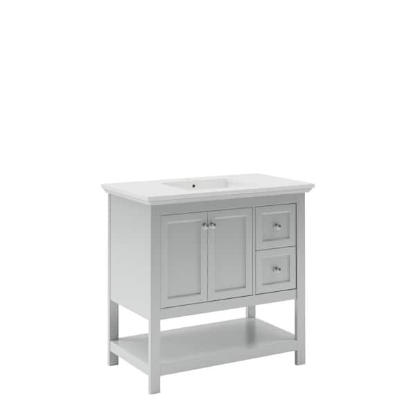 Fresca Manchester 36 in. Single Bath Vanity Cabinet without Top in Gray - Shaker-Style